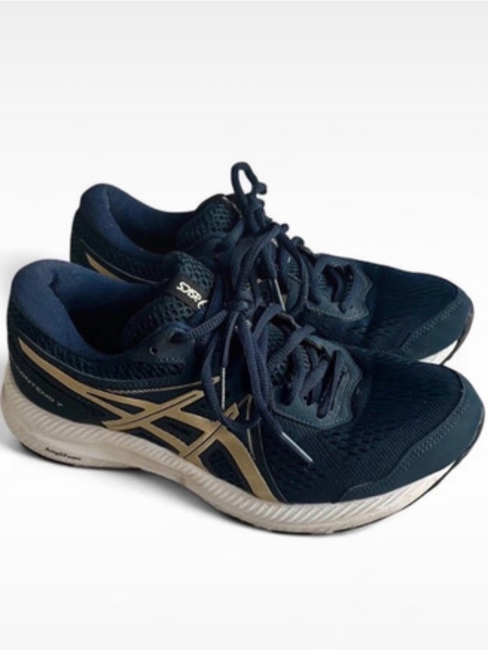 ASICS Navy with Gold Accent Running Shoes